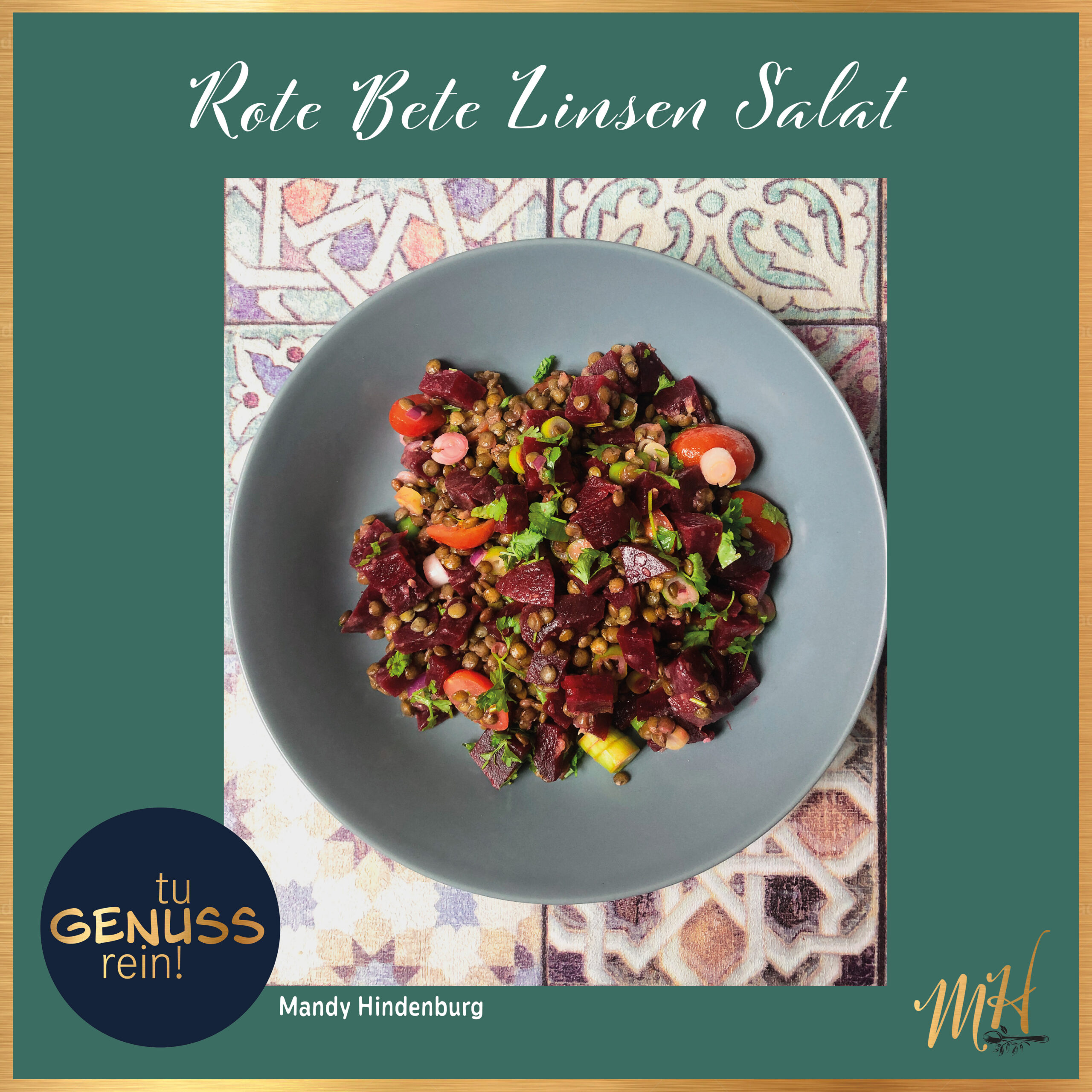 Rezeptkarte Rote Bete Linsen Salat
